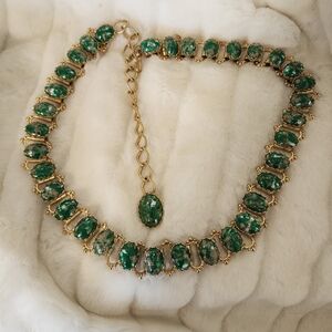 1960's Vintage Goldtone With Gren & Goldflake Cab.Belt